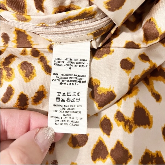 NWT Free People Normani Brown Leopard Print Satin Midi Skirt Size 4 - Picture 5 of 7